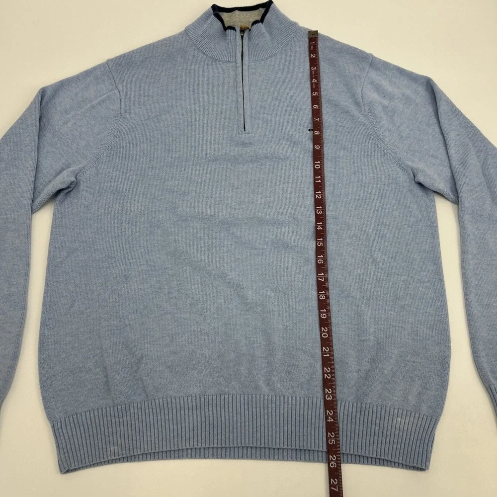 Vineyard Vines Quarter Zip Sweater Mens L Blue Whale‎ Logo Pullover Preppy